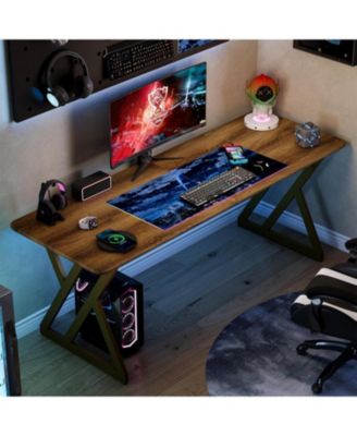 78.7" Long 2 Person Desk, Double Office Desk with Metal Frame, Large Work Table for Home Office, Writing & Gaming