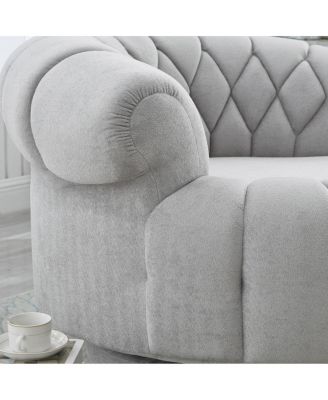 Swivel Accent Chair 360° Round Club Chair for Living Room/Bedroom