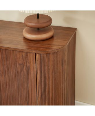 58" Modern Wavy Curve Sideboard - Multifunctional Storage Cabinet with Wine Rack