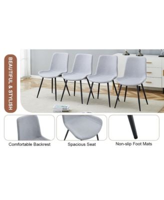 Set of 4 Comfortable Linen Chair