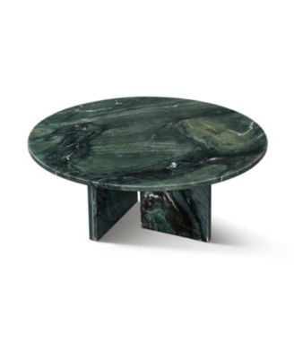 Streamdale Green Marble Coffee Table - Ø27.6" Natural Stone Living Room Table