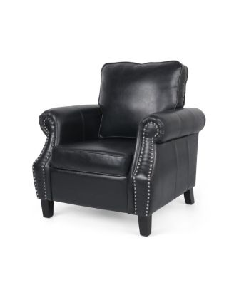 Contemporary Faux Leather Club Chair with Nailhead Accents