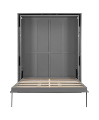 Rotating Queen Murphy Bed with Hidden Storage, Space-Saving Wall Bed for Small Rooms