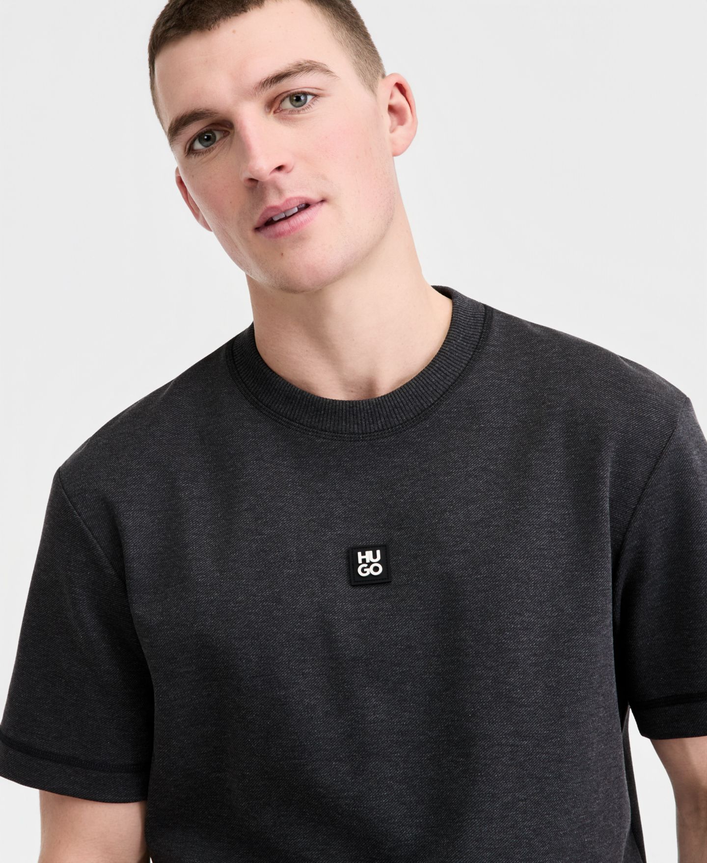 Мужская футболка Hugo Boss Dilanso, цвет: Серый — фото 3