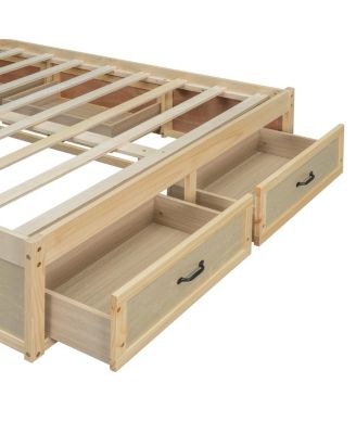Full Size Platform Bed with 6 Storage Drawers