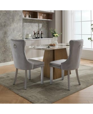 Nikki Collection Modern Velvet Dining Chair Set (2-Pcs)