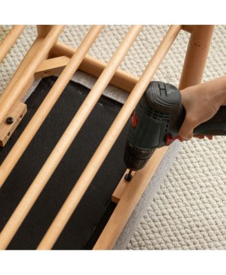  Solid Wood Shoe Bench with Cushion