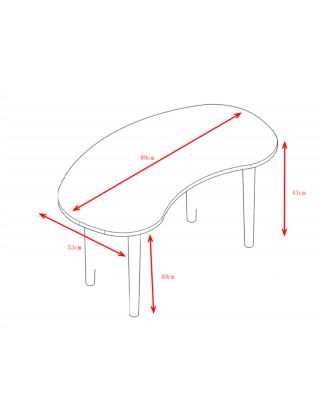 Streamdale Nut Shape Coffee Table with Solid Wood Legs, 35x21 Inches