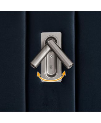 King Size Velvet Upholstered Bed Frame with Vertical Stripes & Headboard