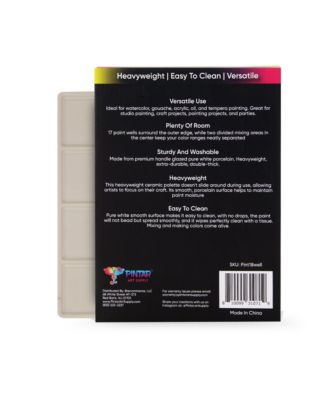 Ceramic Watercolor Paint Palette Tray - 18 -Well Ceramic Palette | Rectangle - 8''x5.5''x0.75'' Paint Pallet