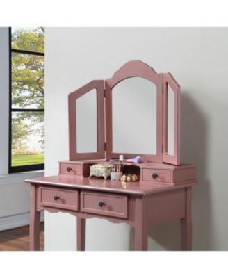 Sanlo Wooden Vanity Make Up Table and Stool Set