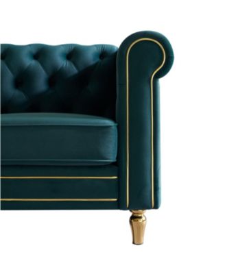 Chesterfield Velvet Sofa 84.65 inch for Living Room 