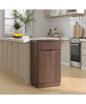 Woodgrain Tilt-Out Trash Cabinet - Walnut Finish