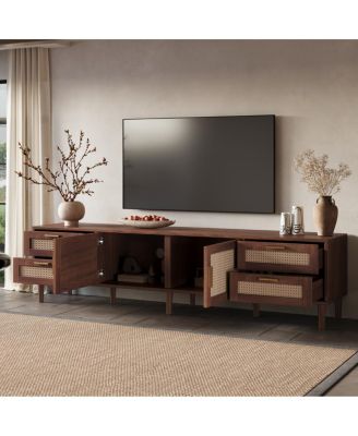 78" TV Stand for TVs up to 85", Media Console w/ 4 Drawers & Soft Close Hinges