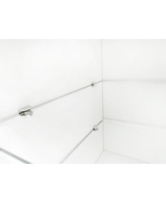 Design TV Stand w/ 2 Glass Shelves, Storage, LED Lights