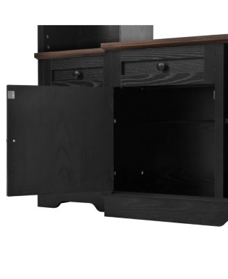 98.8" W Entertainment Center with Bookshelves for TVs up to 80
