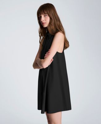 Women's Halter Collared Shirt Swing Dress