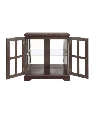 LED Curio Display Cabinet with Adjustable Shelves & Lattice Doors