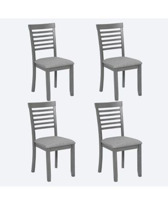Streamdale Wooden Dining Chairs Set of 4 with Padded Seat, Gray