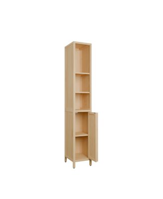 Natural bamboo large capacity thin and tall cabinet
