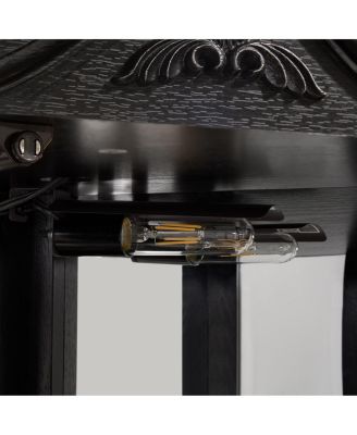 Streamdale Lighted Glass Display Corner Curio Cabinet with Adjustable Shelves - Black