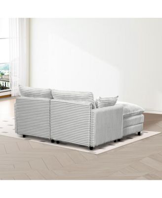 Streamdale Seven-piece sofa set with console, coffee table & 6 pillows