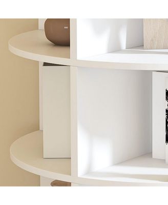 Rotating Shoe Rack Tower, 7-Tier Spinning Storage Organizer (White