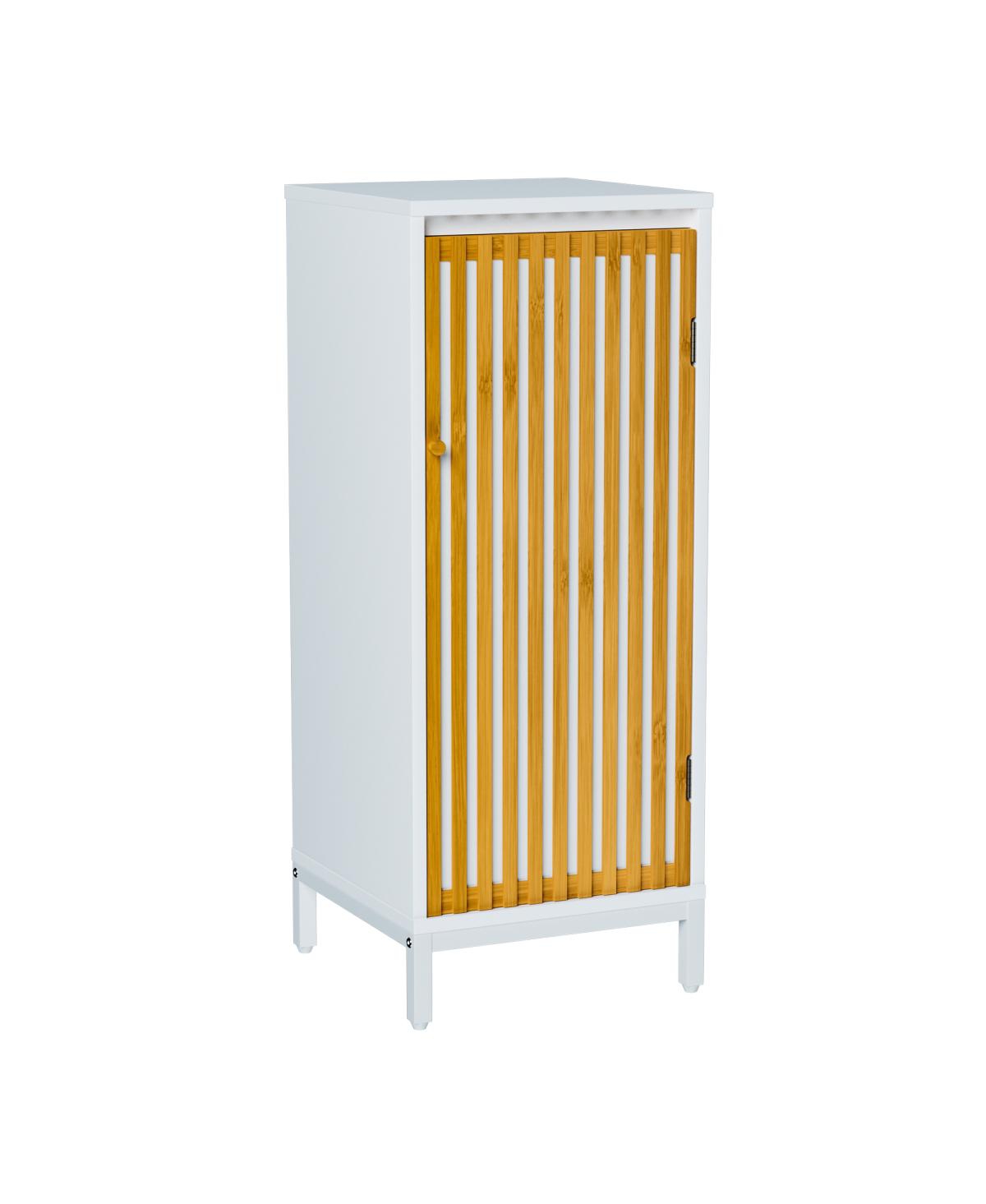 Streamdale Furniture Living Room Side Cabinet with Bamboo Slats Door