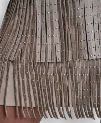 Women's Studded Fringe Mini Skirt