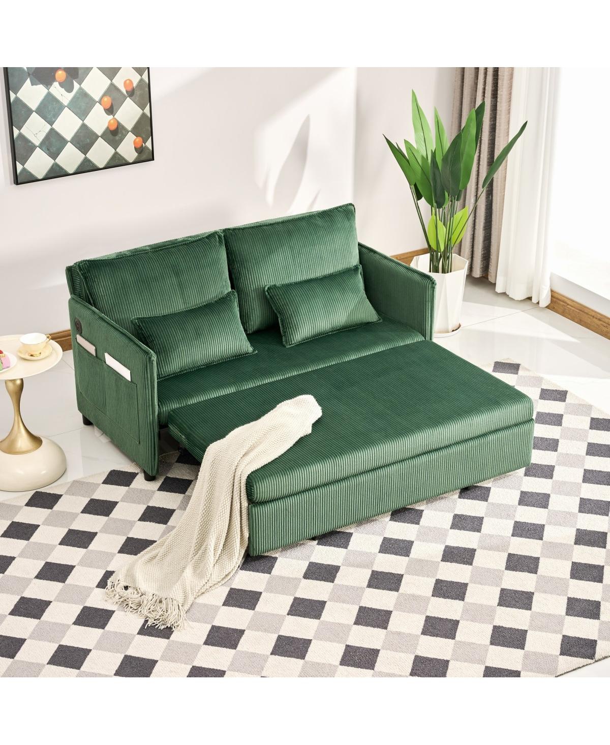 Streamdale Furniture 55" Convertible Sofa Bed with Usb Ports