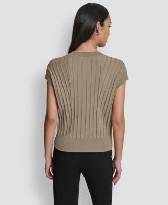 Women's Ribbed Short-Sleeve Sweater
