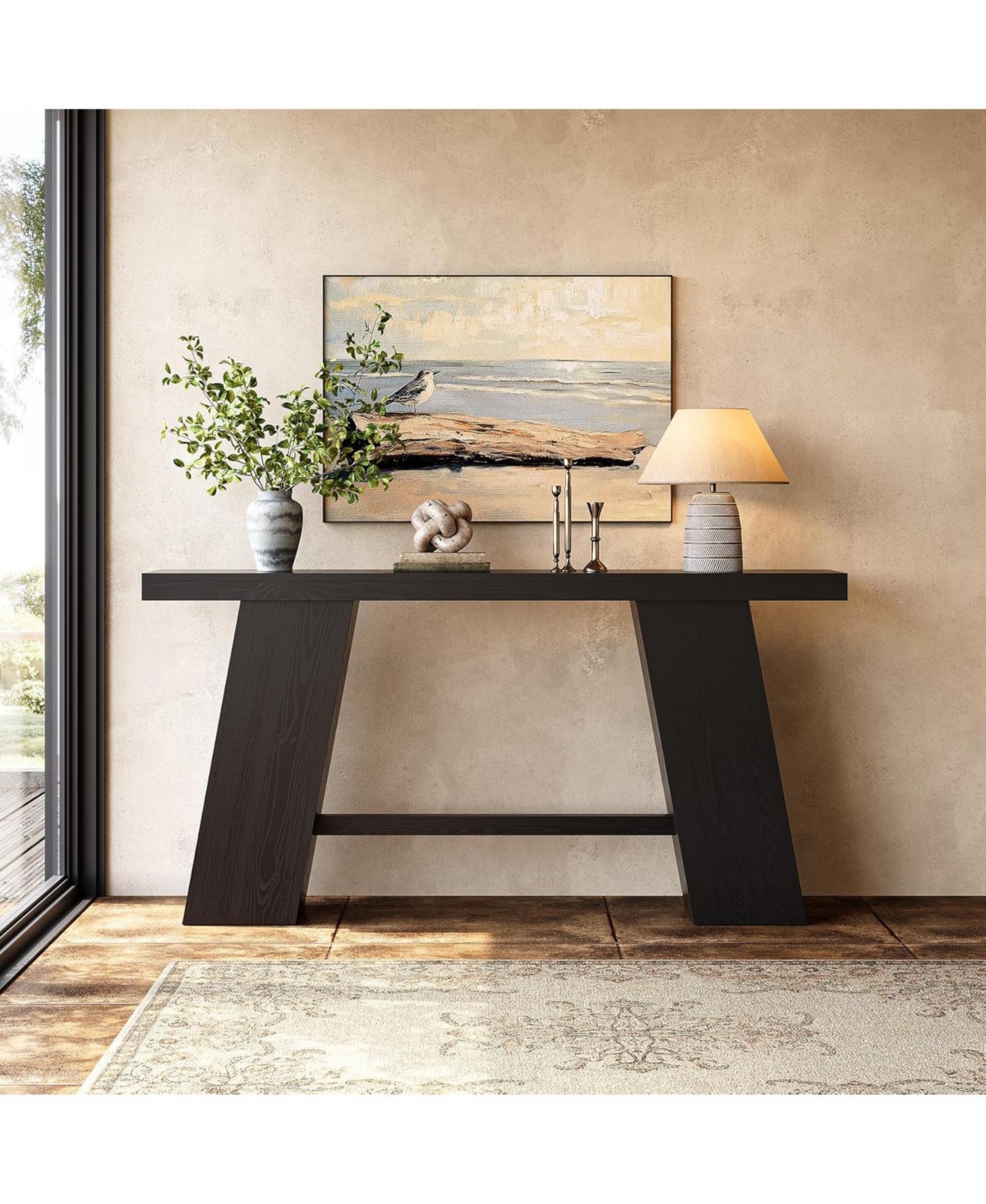 Tribesigns 70.8-Inch Long Black Console Table for Entryway, Narrow Modern Sofa Table, Black