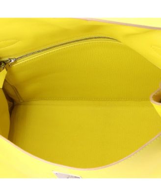 Kelly 28 Handbag Yellow Evercolor with Palladium Hardware