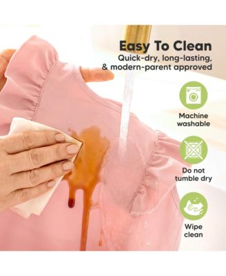 2-Pack Fae Waterproof Bibs for Baby Girl, Boy - Large Baby Bibs for Eating, Infant Feeding Essentials, Lightweight, Cute