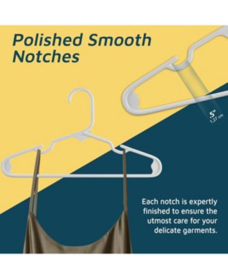 Kids Plastic Hangers, White, 11.6", with shoulder notches, space-saving, hold 5 lbs, ideal for baby, toddler & kids  clothes, 100-pack.