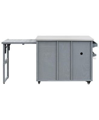 78.3" Outdoor Kitchen Island with Foldable Grill Table.