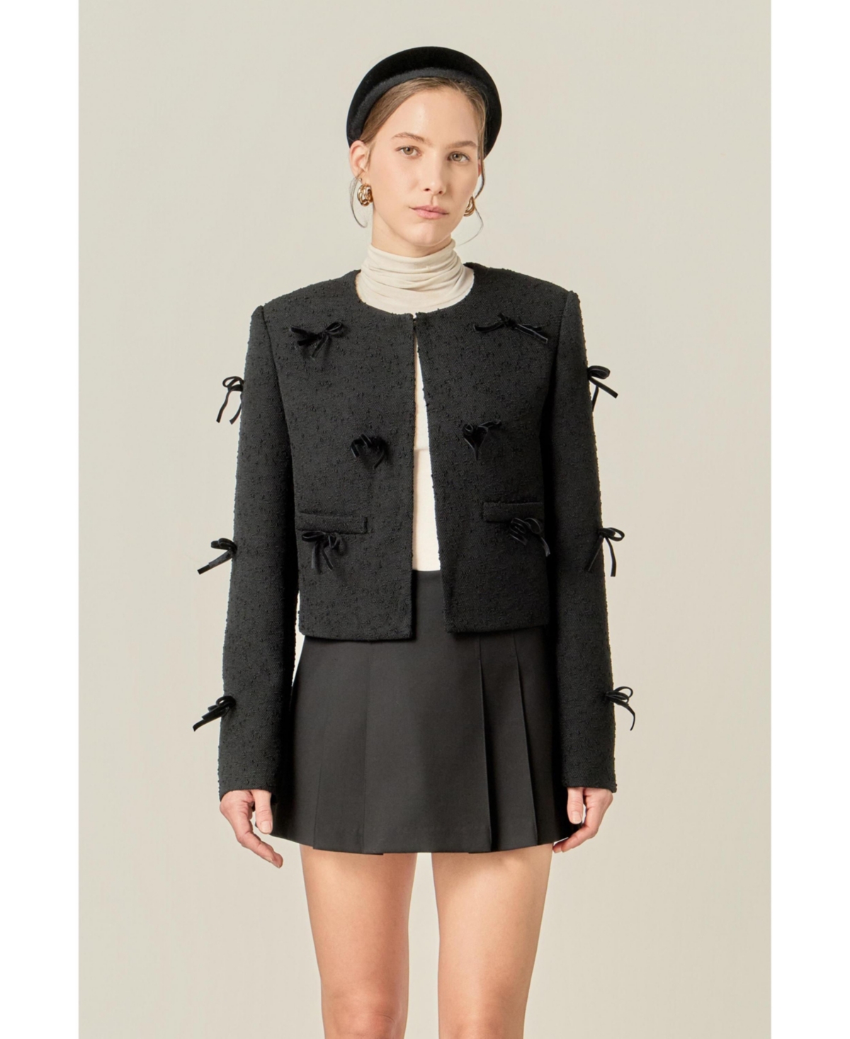 English Factory Women's Woven Bow Jacket