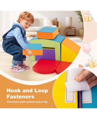 6 PCS Multi-color Climb and Crawl Activity Playset with Tunnel Slide Stairs & Ramp