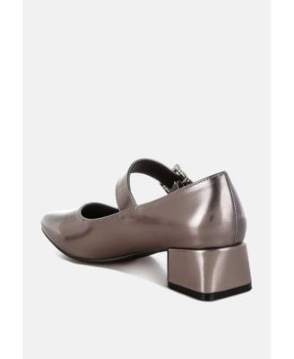 Womens Abeba Diamante Brooch Metallic Mary Jane Pumps