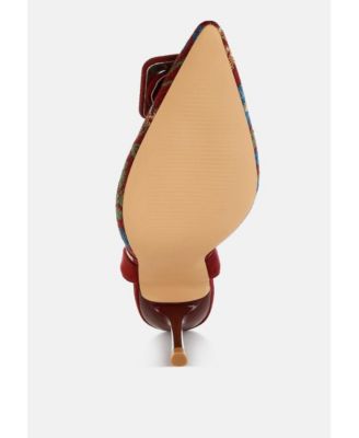 Womens Miraya Embroidered Buckle Detail Stiletto Heels