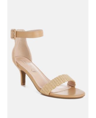 Womens Rano Raffia Kitten Heel Sandals