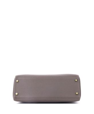 Kelly 32 Handbag Grey Clemence with Gold Hardware
