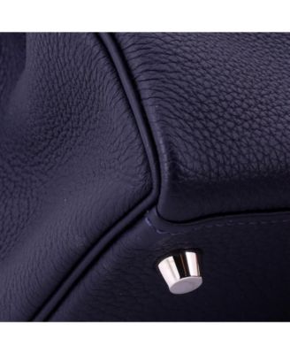 Kelly 28 Handbag Blue Togo with Palladium Hardware