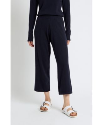 Women's Wool-Cashmere Cropped Wide-Leg Pants