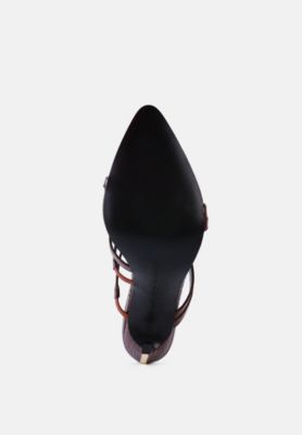 Womens New Affair Croc Strappy High Heel Sandals