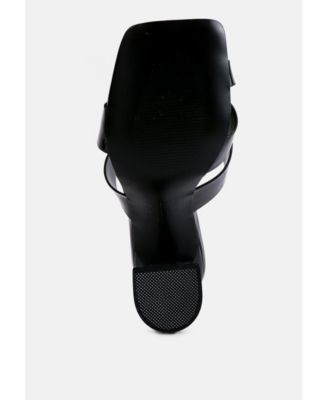 Womens Snatched Intertwined Toe Ring Heeled Sandals