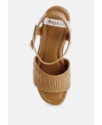 Womens Mazaro Raffia Chunky Sandals