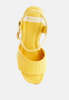 Womens Mazaro Raffia Chunky Sandals