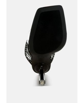 Womens Salween Clear Embellished Square Toe Heels