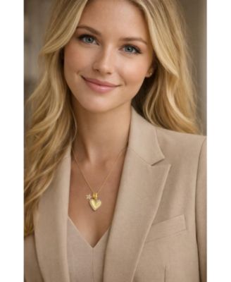 Sophia MOM Pave Heart & Floral Charm Necklace